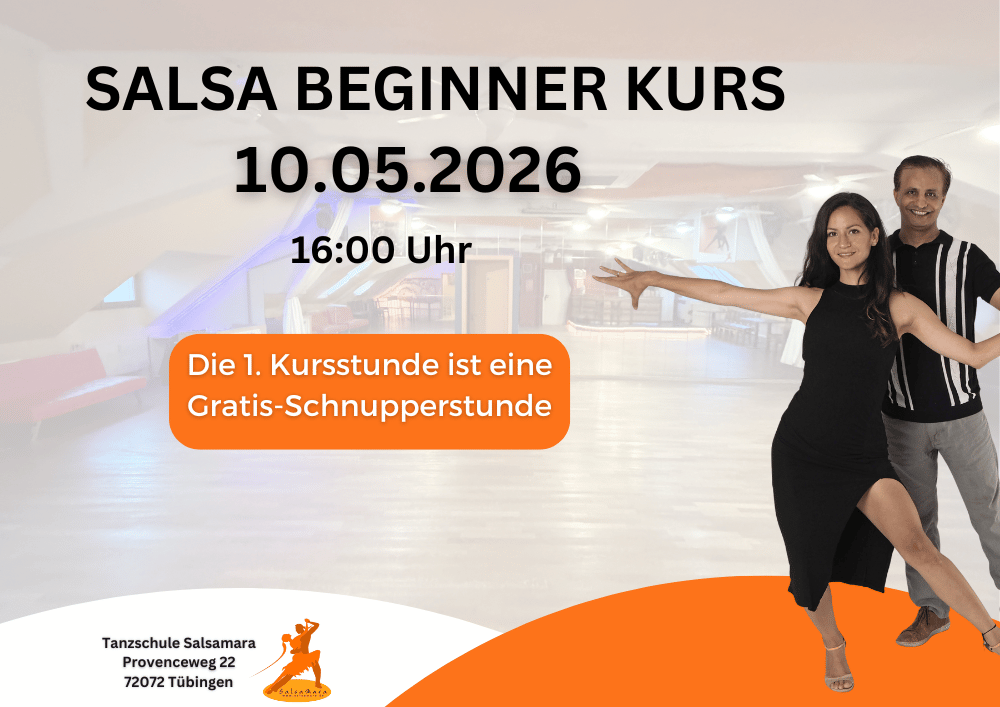 Salsa-Anfänger üben Grundschritte beim Kurs am 10. Mai 2026 in Tübingen bei der Tanzschule Salsamara