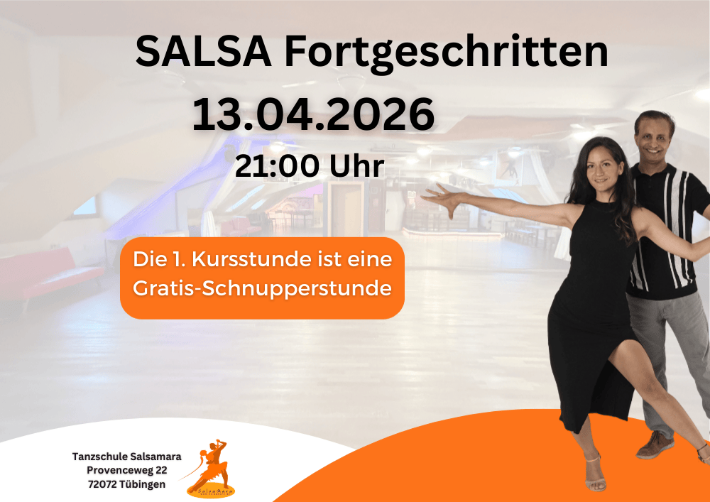 Salsa-Tänzer üben Fortgeschrittenen-Figuren beim Kurs am 13. April 2026 in Tübingen bei der Tanzschule Salsamara